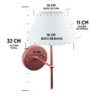 Luminária Arandela Fixa Rose Gold Com Cúpula Branco