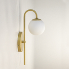 Luminária Arandela Jabuticaba Globo Vidro Quarto Dourada