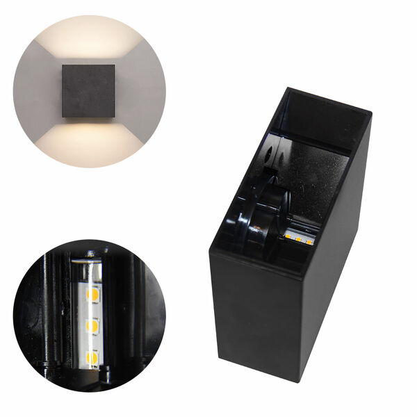 Luminária Arandela Led Branco Quente Iluminação 4w Preto