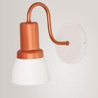 Luminária Arandela Parede Curva Cama Cabeceira Branco Cobre