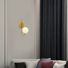 Luminária Arandela Parede Globo Vidro 12 Jabuticaba Dourado