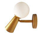 Luminária Arandela Parede Globo Vidro Articulada Dourado