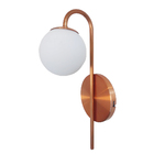 Luminária Arandela Parede Globo Vidro Luxuosa Cobre 1640