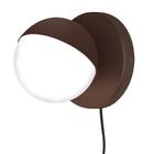 Luminária Arandela Parede Interruptor Globo Vidro Marrom