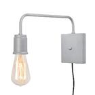 Luminária Arandela Parede Interruptor Haste Móvel Sala Prata