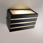 Luminária Arandela Parede Muro Frisada Policarbonato Preto