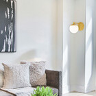 Luminária Arandela Parede Reta Bola Globo Vidro Cama Dourado