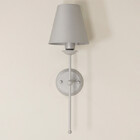 Luminária Arandela Parede Tocheiro Cúpula Metal Botão Prata