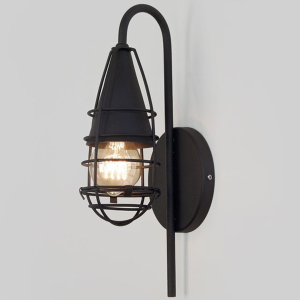 Luminária Arandela Retrô Preto Kit Com 10