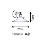 Luminária Arandela Varanda Factory Vintage 22 Cm Branco E Cob