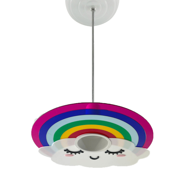 Luminária Arco Íris Carinha Quarto Menina E Bebe Fofa