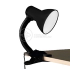 Luminária Articulada Preta Com Garra Presilha Bivolt E27 Para