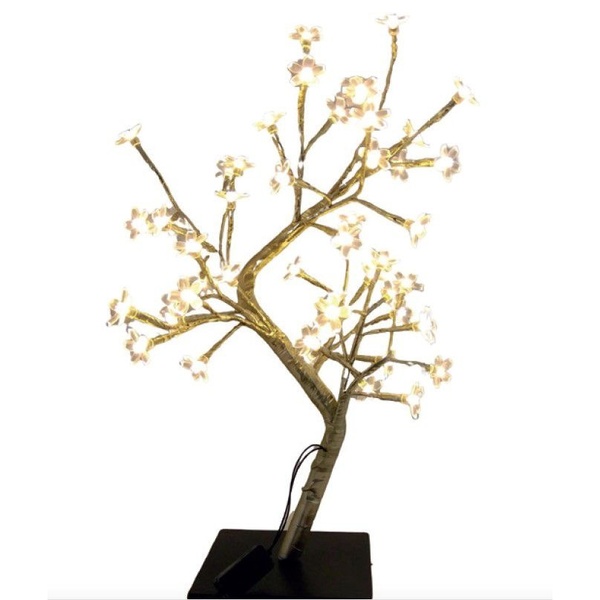 Luminária Árvore Abajur Rosê Gold Flor Led 48 Lâmpadas 45cm 1