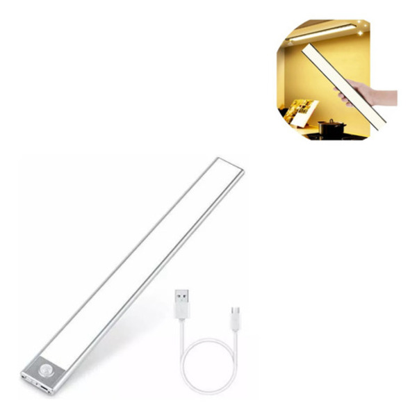 Luminária Barra Led C/sensor Movimento Recarregavel 60cm 3w