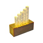 Luminária Blend Led 110v Decorativa De Mesa Dourada Em Madeir