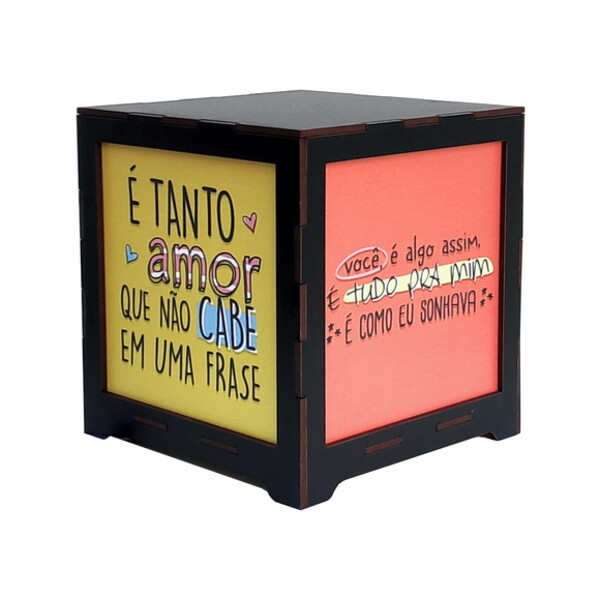 Luminária Box Namorados É Tanto Amor Com Você É Assim Em Mdf