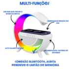 Luminária Caixa De Som Station Rgb Carregador Indução 15w