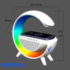 Luminária Caixa De Som Station Rgb Carregador Indução 15w