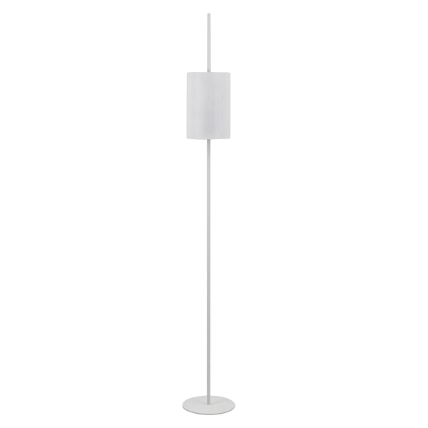 Luminária de Chão Flâmbo Aço 1850mm Cabo Tecido  Vermelho 2xE27 - Branco Fosco