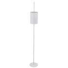 Luminária de Chão Flâmbo Aço 1850mm Cabo Tecido  Vermelho 2xE27 - Branco Fosco