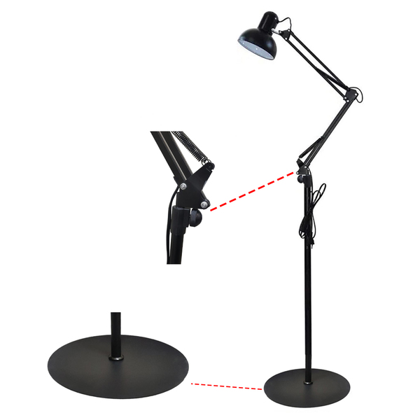 Luminária Chão Articulada Abajur Pedestal Metal Lustre Coluna