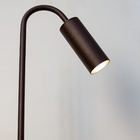 Luminária Chão Balizador Espeto Jardim Curvo Marrom 80cm