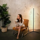 Luminária Chão Canto Moderna Slim Led Integrado Perfil Linear