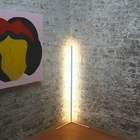 Luminária Chão Canto Moderna Slim Led Integrado Perfil Linear