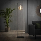 Luminária Chão Coluna Estrutura Metálica Retangular Para 1 Lâ