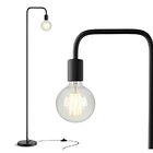 Luminária Chão Coluna Slim Metálica Curva Para 1 Lâmpada  1,3