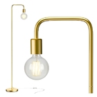 Luminária Chão Coluna Slim Metálica Curva Para 1 Lâmpada  1,3