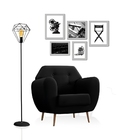 Luminária Chão Coluna Slim Metálica Para 1 Lâmpada Cúpula Dia