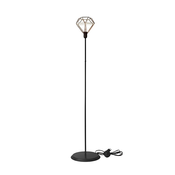 Luminária Chão Coluna Slim Metálica Para 1 Lâmpada Cúpula Dia