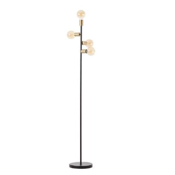 Luminária Chão Coluna Slim Metálica Para 4 Lâmpada E27 Estilo