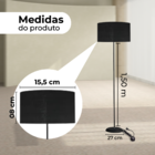 Luminária Chão Cúpula Redonda Preta