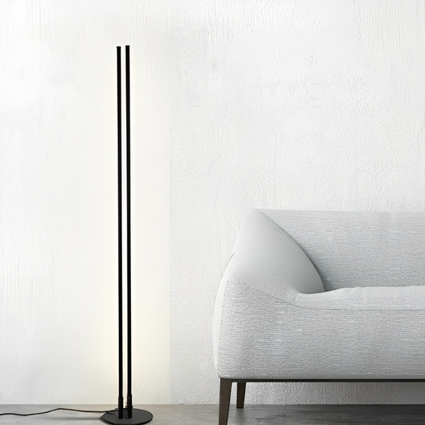 Luminária Chão Moderna Luxo Duas Colunas Slim Linerares Led I