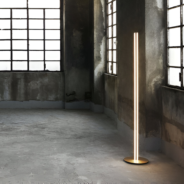 Luminária Chão Moderna Luxo Duas Colunas Slim Linerares Led I