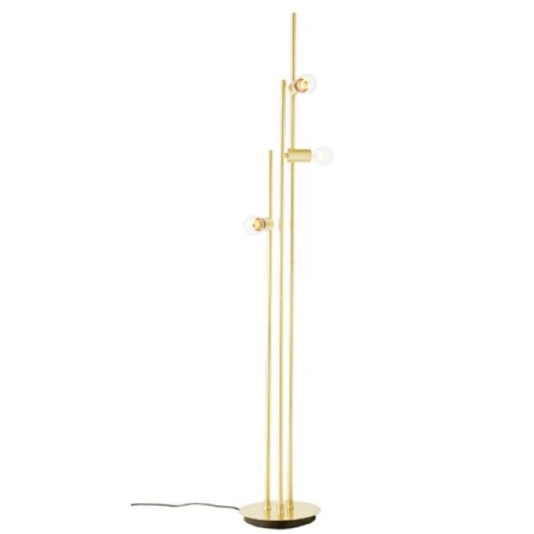 Luminária Chão Moderna Sofisticada 3 Colunas Slim Metálica P/