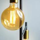 Luminária Chão Slim Metálica Estilo Industrial P/2 Lâmpadas E