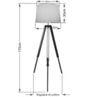 Luminaria Chao Tripe Madeira Md-2027 Cúpula Em Tecido 30/40x4