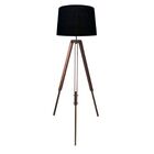 Luminaria Chao Tripe Madeira Md-2027 Cúpula Em Tecido 30/40x4