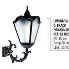 Luminária Colonial Romana Grande Com Braço Em Alumínio 80cm