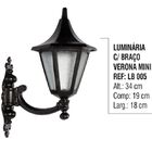 Luminária Colonial Verona Mini Com Braço Em Alumínio 34cm