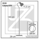 Luminária Coluna Abajur Piso Chão Spot City - Amarelo