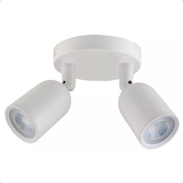 Luminária Com 2 Spots Led Direct Mr16 10w Circular 3000k Bivo