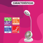 Luminaria Com Ventilador Flexivel 2 Em 1 Led Abajur De Mesa S