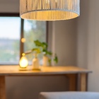 Luminária Corda Nautica 50cm Lustre Redondo Pendente Com Fio