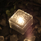 Luminária Cubo De Gelo Led Solar Luz Branco Quente Área Exter