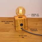 Luminária Cubo Madeira Pinus