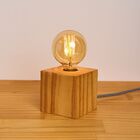 Luminária Cubo Madeira Pinus